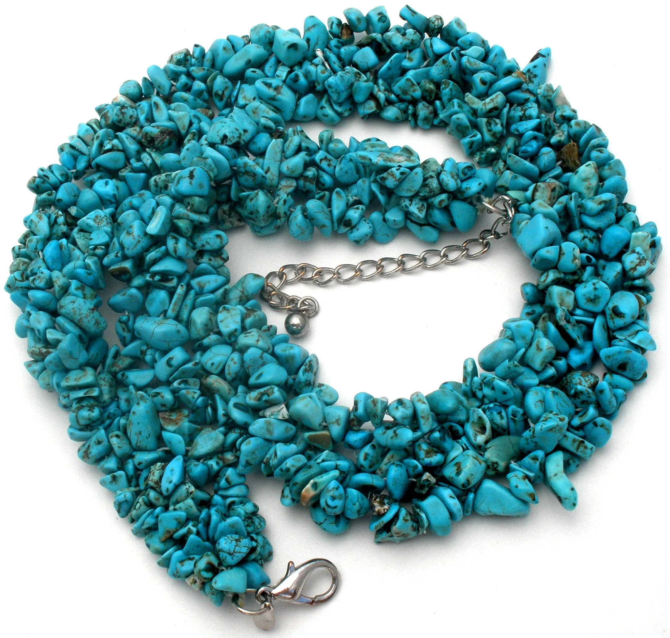 Turquoise Nugget Collar Necklace 22" Premiere