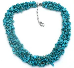 Turquoise Nugget Collar Necklace 22" Premiere
