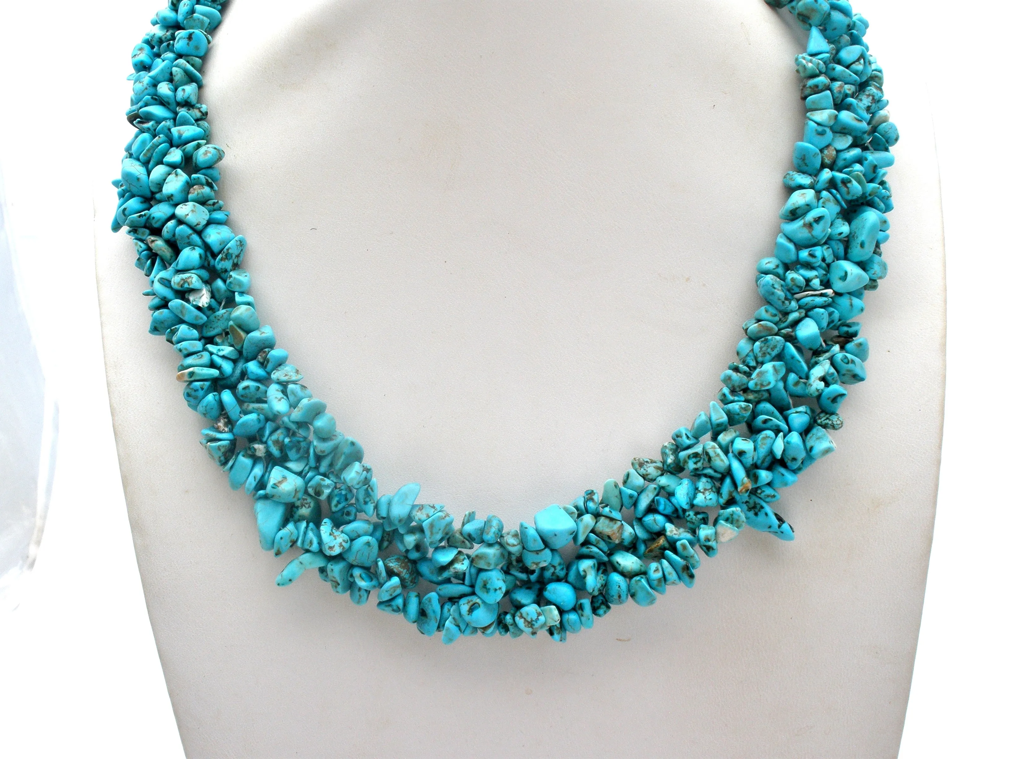 Turquoise Nugget Collar Necklace 22" Premiere