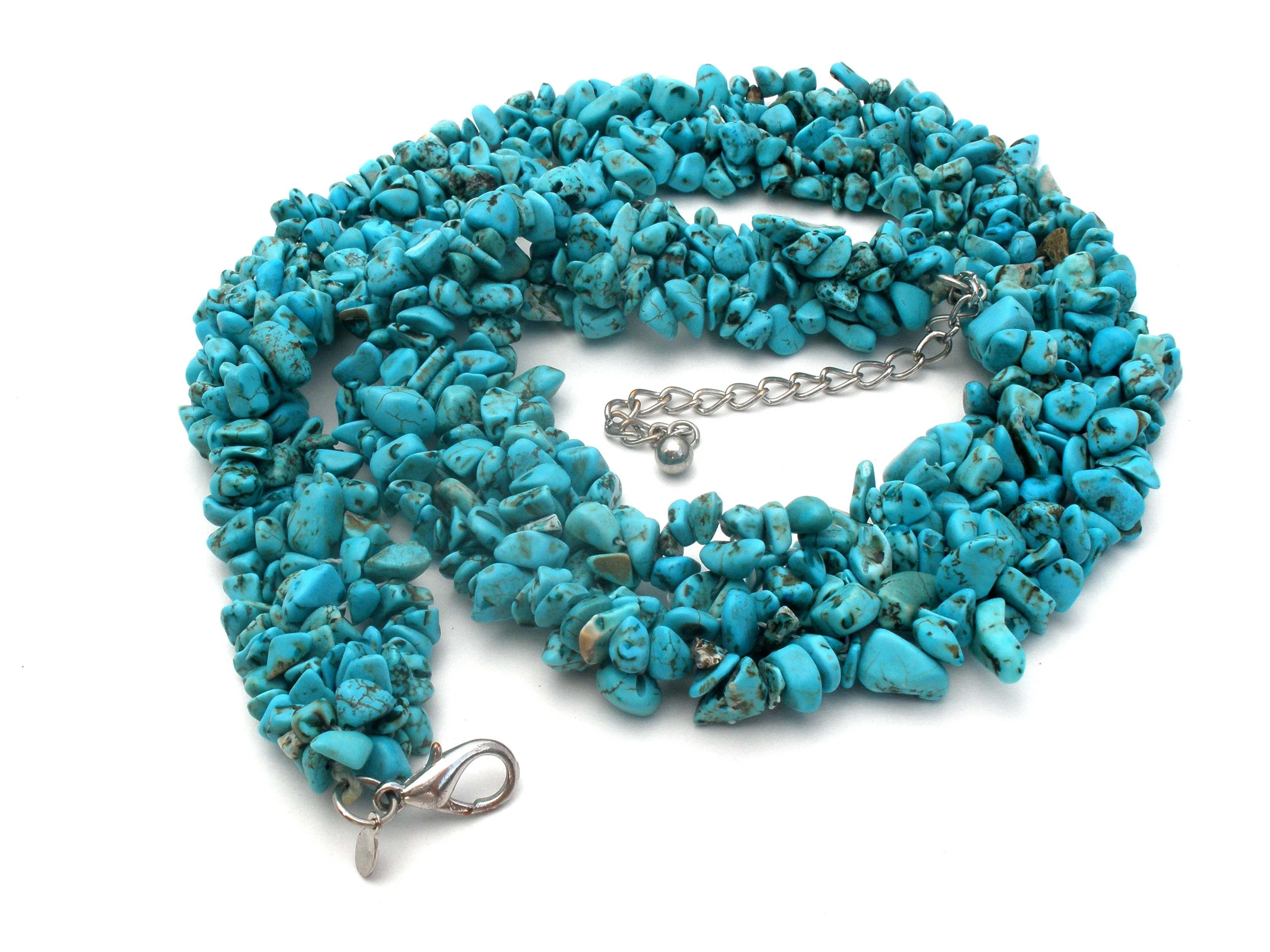 Turquoise Nugget Collar Necklace 22" Premiere