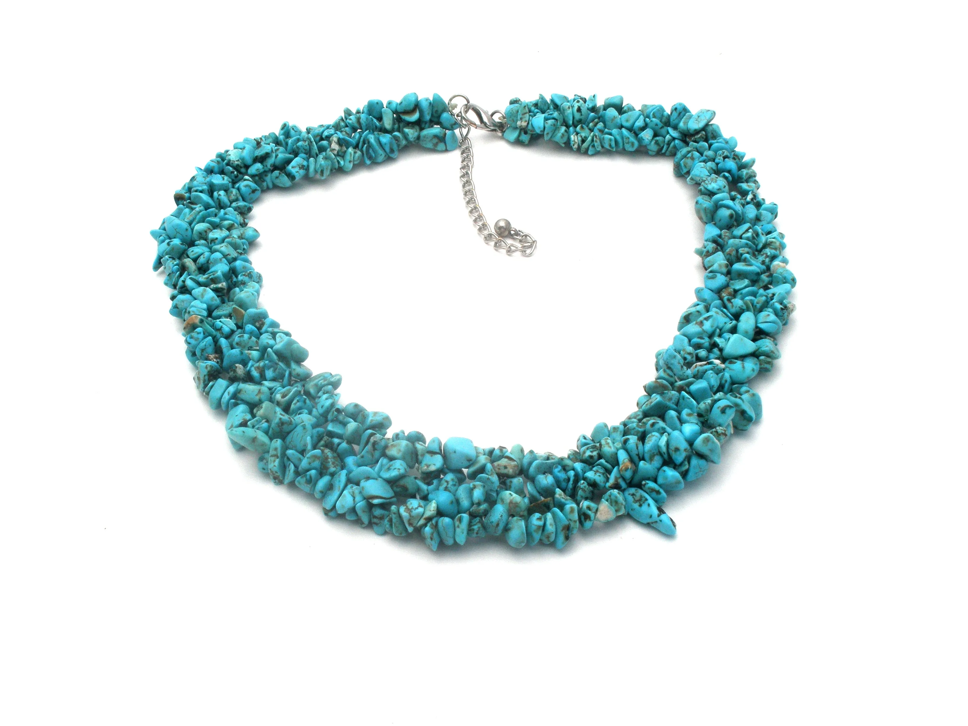 Turquoise Nugget Collar Necklace 22" Premiere