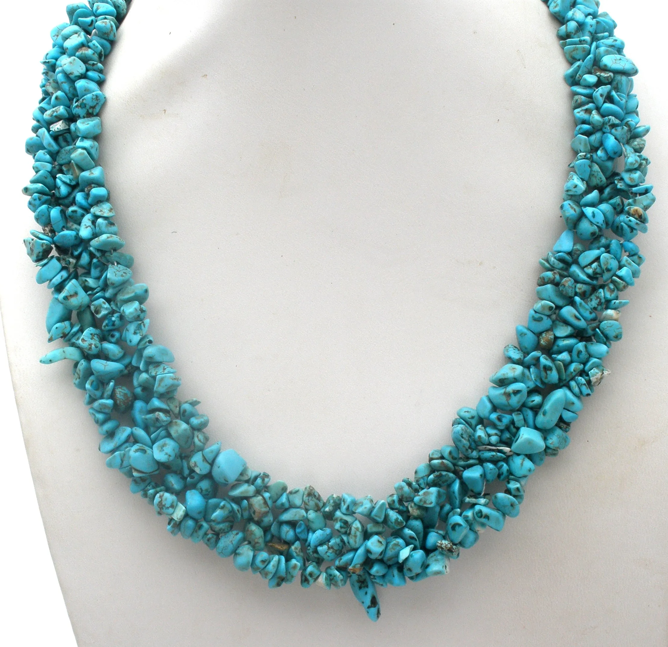 Turquoise Nugget Collar Necklace 22" Premiere