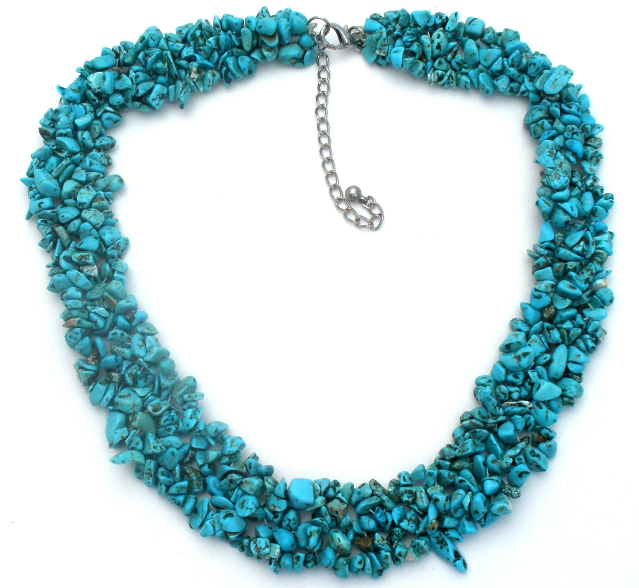 Turquoise Nugget Collar Necklace 22" Premiere