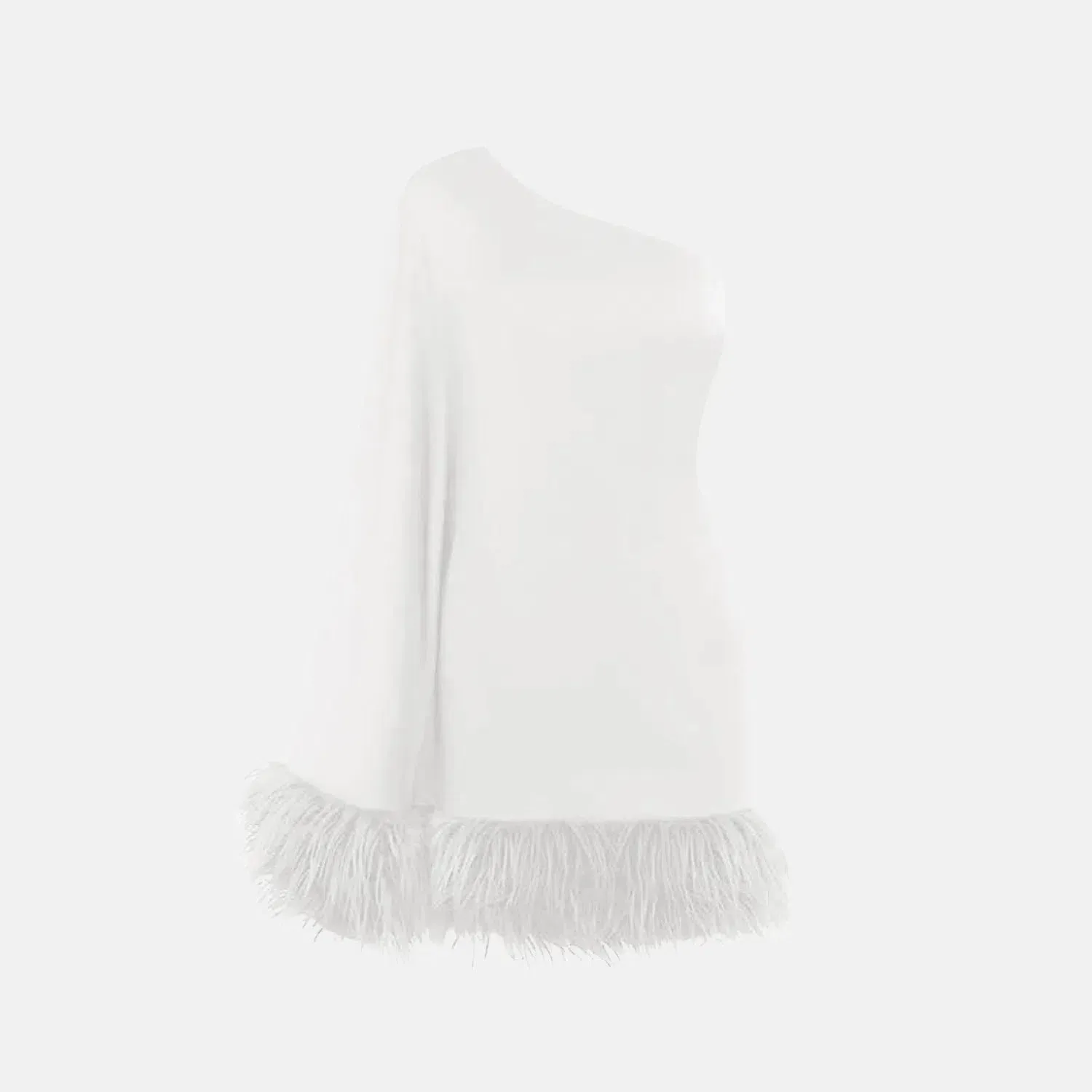 Vincenza – Feather accents – One-shoulder dress