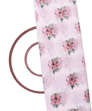 White Color Floral Print Chiffon Fabric
